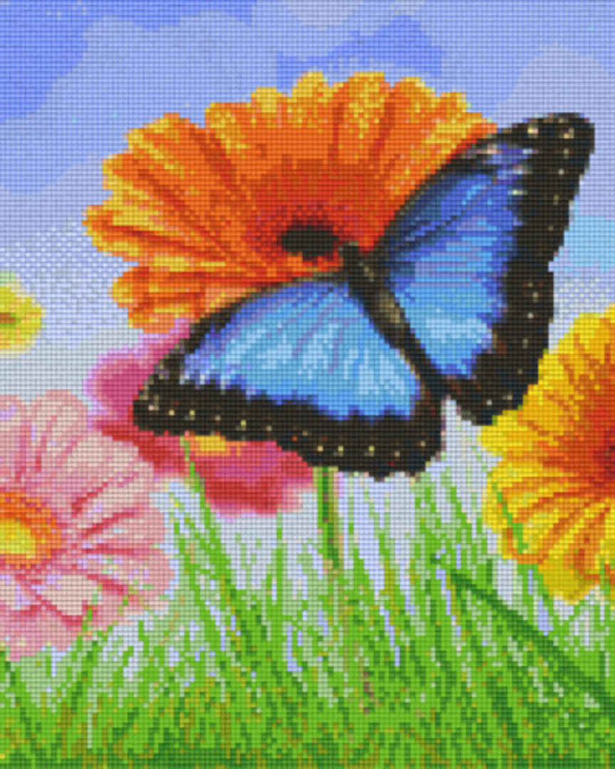 Butterfly On Flowers Nine [9] Baseplates PixelHobby Mini- mosaic Art Kit image 0
